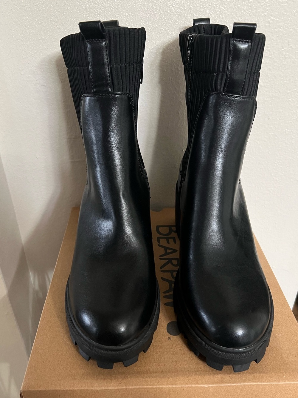 Target Black Ribbed Memory Foam Ankle Boots